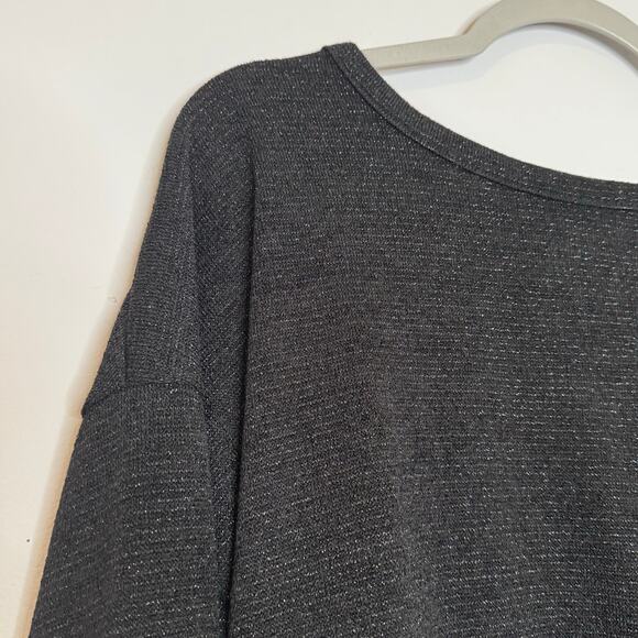 Kaileigh Sadaf Open Back Shimmery Knit Top Black Long Sleeve Size M NWOT - Picture 3 of 8